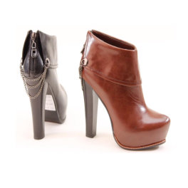 leather high heels on display